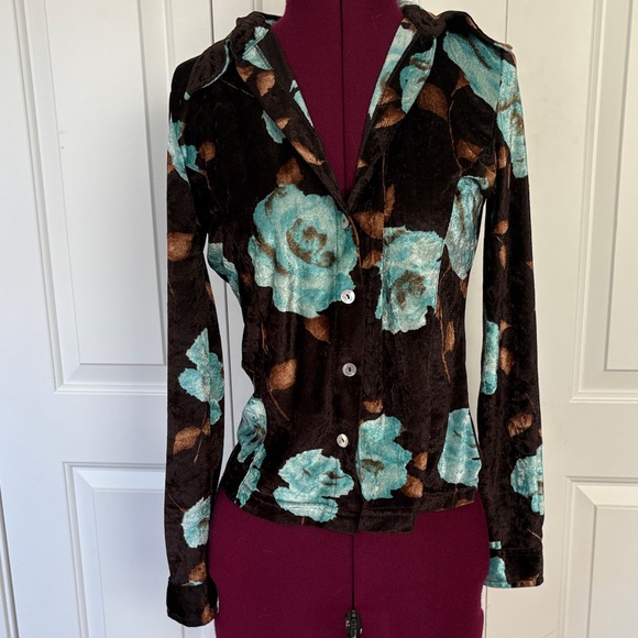 Tops - Vintage velvet button up